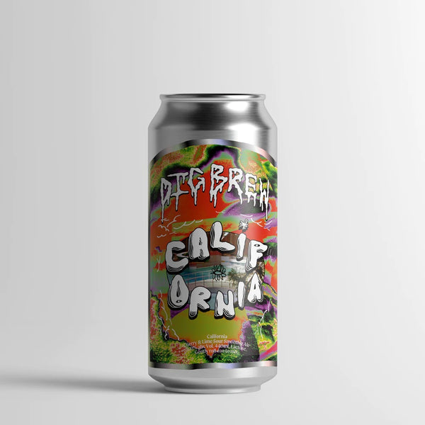 Dig Brew - California, Cherry and Lime Sour Smoothie Ale, 5% ABV, 440ml.  House favourite fruit sour smoothis style ale brewed with lactose and conditioned on cherry and lime.