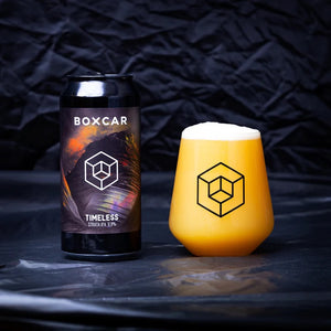 Boxcar - Timeless, IPA, 6.8% ABV, 440ml.  We've squeezed every last drop of juice out of Strata hops in this one. Punchy orange, pineapple, peach and apricot; an elegant and soft palate that feels like sipping luxury silk.