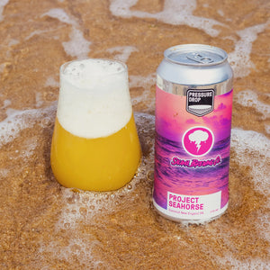Pressure Drop - Project Seahorse, Coconut NEIPA, 6.8% ABV, 440ml.  Sabro & Bru-1 hops make the ultimate tropical duo, bringing big passionfruit and pineapple notes to this hazy IPA. We’ve also added loads of toasted coconut for a desert island team!  Brewed in collaboration with Finland’s Salama Brewing Co.