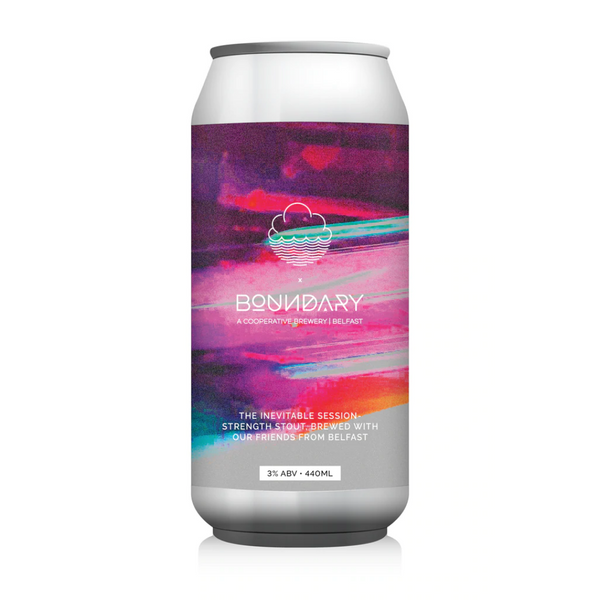Cloudwater x Boundary - Mess Is Just A Sign Of Life, Stout, 3% ABV, 440ml.  How has it taken us seven attempts to get to this point? For our seventh collaboration with Belfast's finest, Boundary Brewing Cooperative, we've finally brewed a wee session-strength Stout, ideally paired with nights full of the Craic.