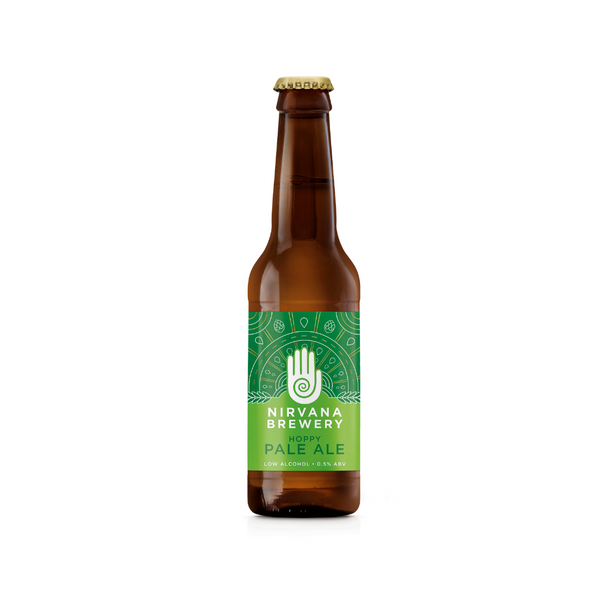 Nirvana - Hoppy Pale Ale, 0.5%, 330ml.  A go-to beer for everyday drinking, this sessionable pale ale uses punchy mosaic hops. Our refreshing best-seller.