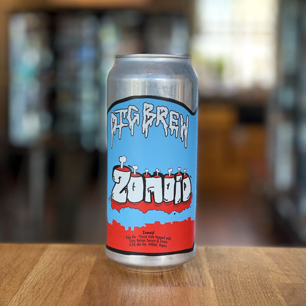 Dig Brew - Zomoid, Pale Ale, 4.5% ABV, 440ml.  House style pale ale made with Citra, Nelson Sauvin and Strata hops. Plays the same tune as OPTIMO and Potion in a different key.